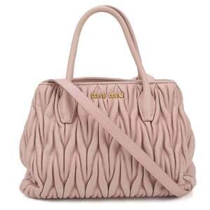 Miu Miu MIU Outlet Tote Bag 2-Way Matelasse Women's Pink